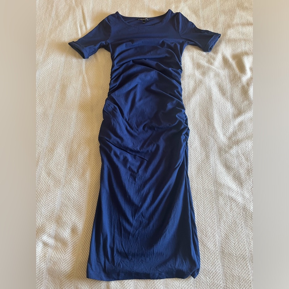 Navy Blue Maternity Dress by Oliver Isabella